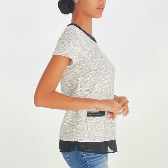 NWT WHBM Tweed Chain Boxy Top Size Small - Picture 2 of 16